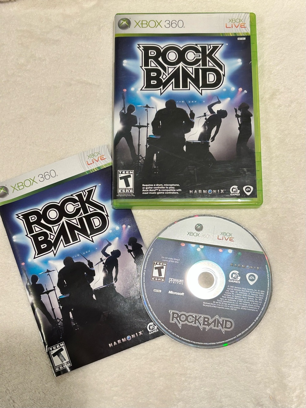 Rock Band (Microsoft Xbox 360, 2007) Complete CIB